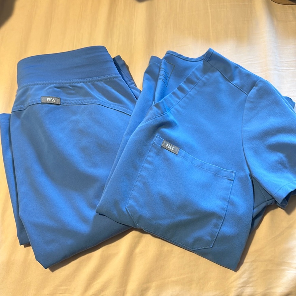 FIGS XS SET CEIL BLUE SCRUBS